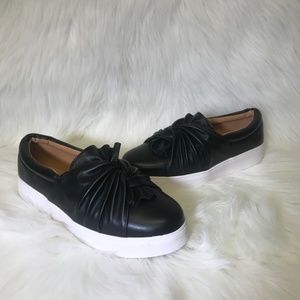Catherine Malandrino Drapie Black Leather Shoes 9